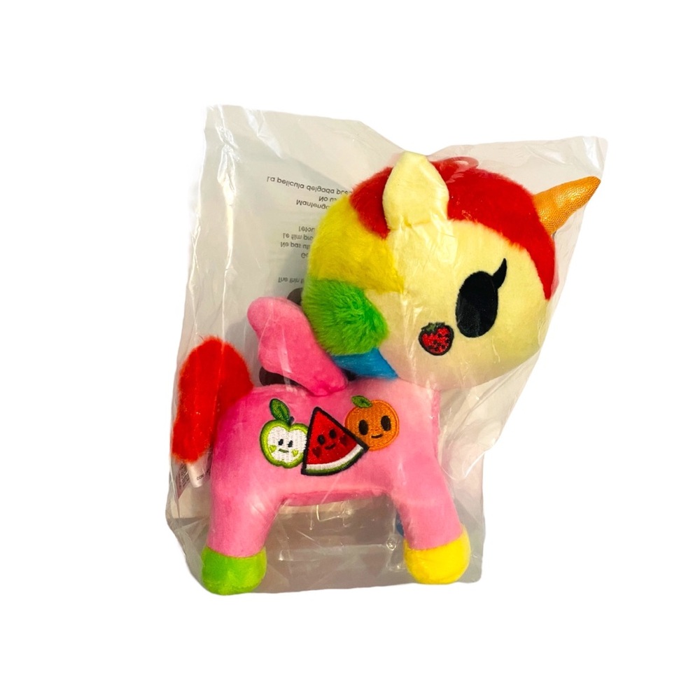 NEW Tokidoki Unicorno Fruttina Plush Colorful Rainbow Fruit Soft Toy 7” NWT